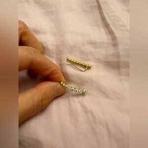 CZ Sterling Gold Plating Ear Climbers/Ear Crawler Earrings